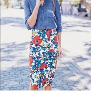Boden Richmond Poppy Floral Pencil Skirt Size US 6